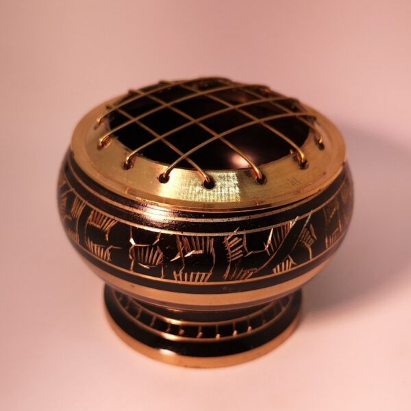 Black Brass Mesh incense burner