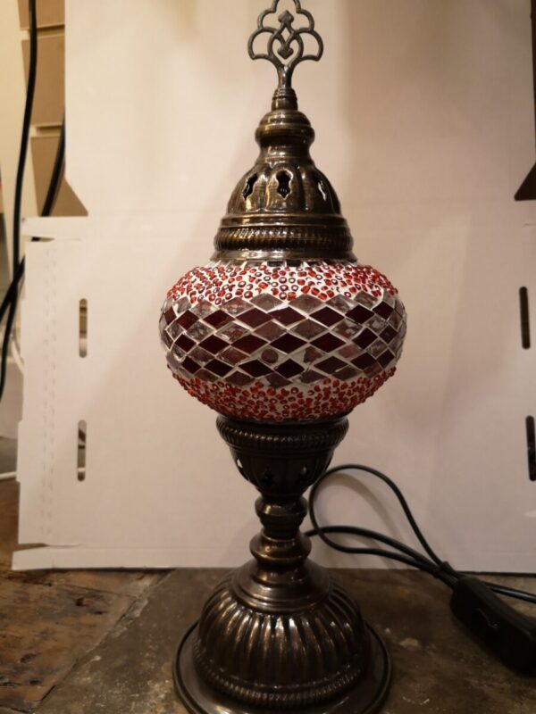 Turkish Mosaic Lamp Red and White Turkish Mosaic Lamp Red and White