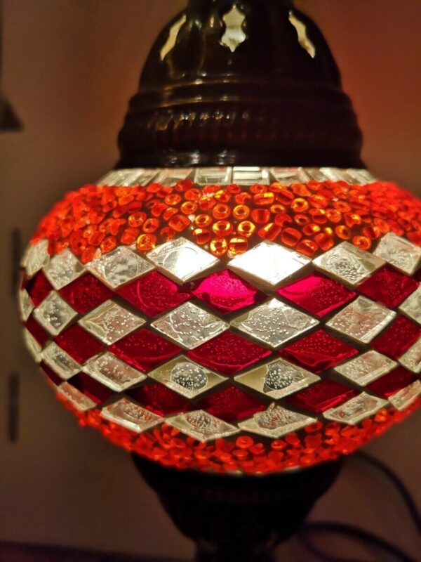 Turkish Mosaic Lamp Red and White Turkish Mosaic Lamp Red and White