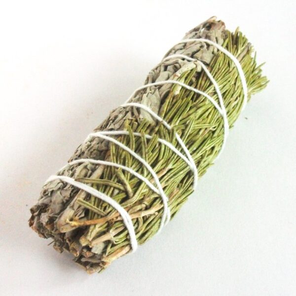 White sage and rosemary 4 inch White Sage And Rosemary Smudge Stick